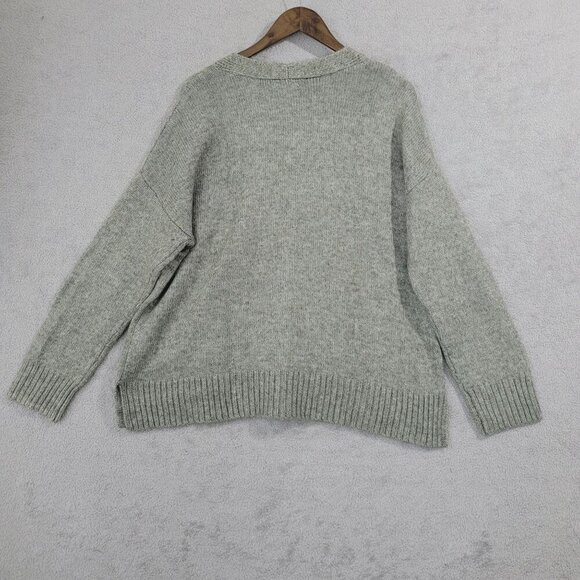 NEW Ella Moss Women's M Gray Button-Up Cardigan Relaxed Boyfriend Fit - Picture 2 of 7